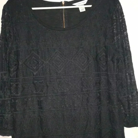 Christopher and Banks black embroidered top - Picture 2 of 6